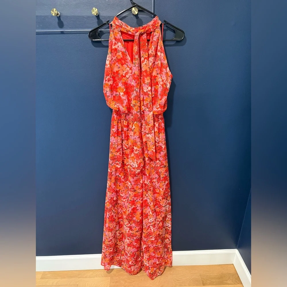Vince Camuto Floral High Neck Jumpsuit - Picture 5 of 6